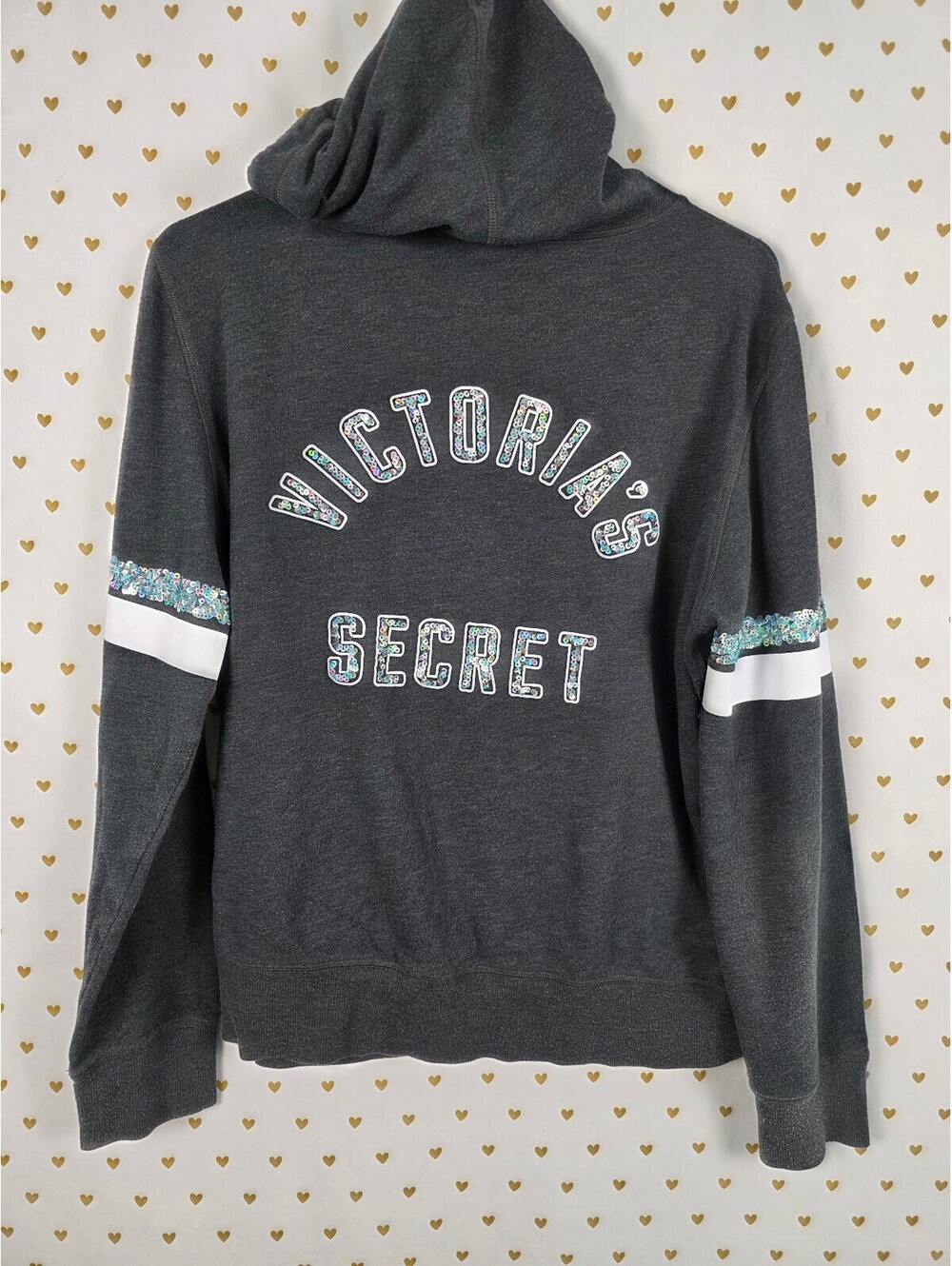 Victorias Secret Angels BLING WINGS Sequined Logo Jacket Full zip LARGE